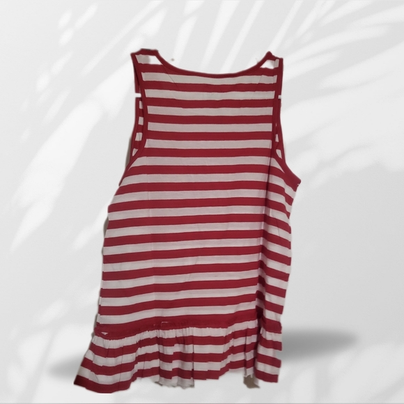 Girls Americana Red Striped Stars Tank Top Xl - Picture 2 of 4